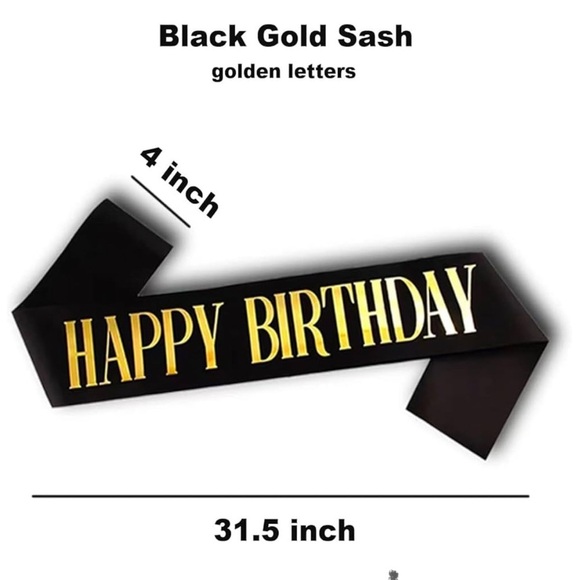 Black and Gold Birthday Party Decoration Set 39th - Picture 4 of 4